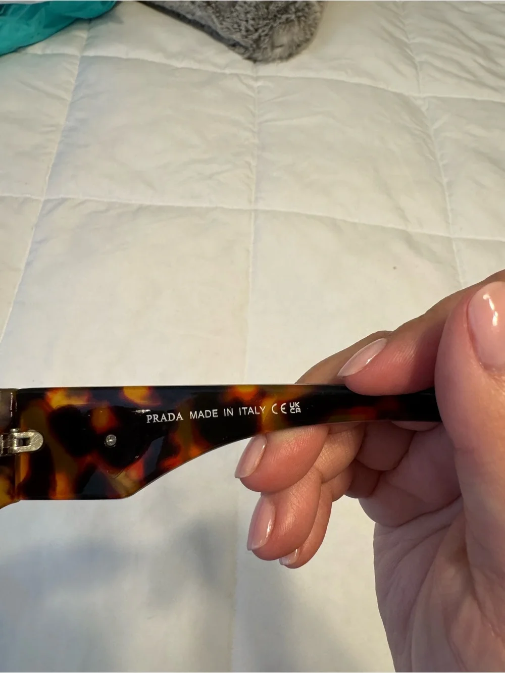 Prada Tortoise Shell Rectangular Brown Lens Sunglasses